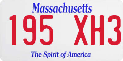 MA license plate 195XH3