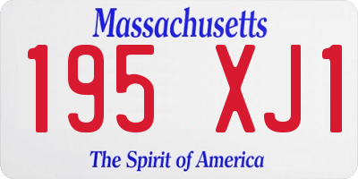 MA license plate 195XJ1
