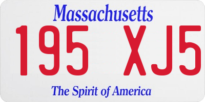 MA license plate 195XJ5