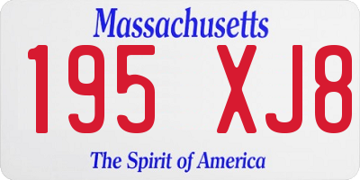 MA license plate 195XJ8