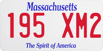 MA license plate 195XM2