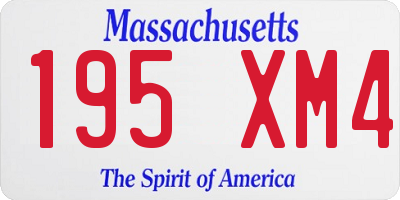 MA license plate 195XM4