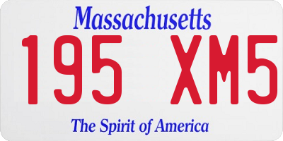 MA license plate 195XM5