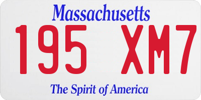 MA license plate 195XM7