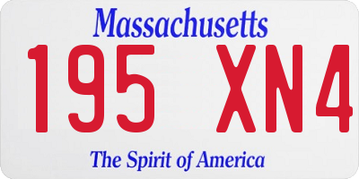 MA license plate 195XN4