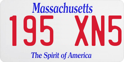 MA license plate 195XN5