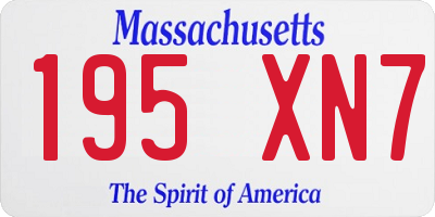 MA license plate 195XN7