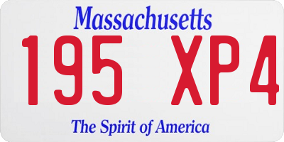 MA license plate 195XP4