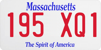 MA license plate 195XQ1