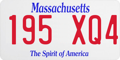 MA license plate 195XQ4