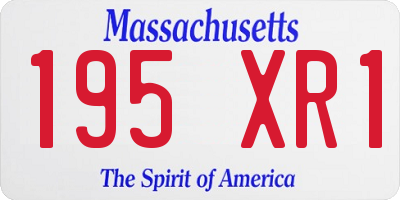MA license plate 195XR1
