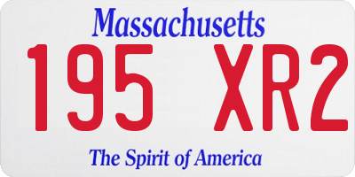 MA license plate 195XR2