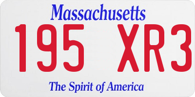 MA license plate 195XR3