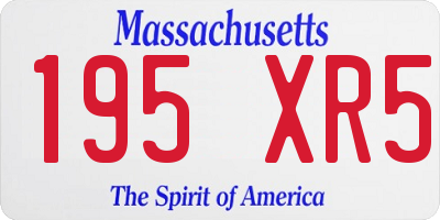 MA license plate 195XR5