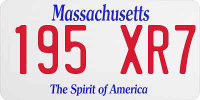MA license plate 195XR7