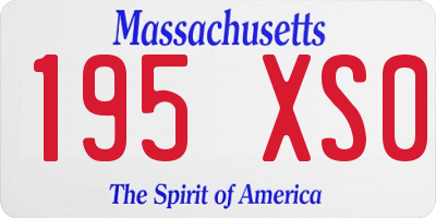 MA license plate 195XS0