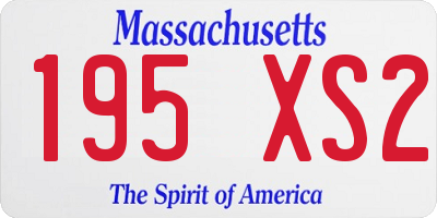 MA license plate 195XS2