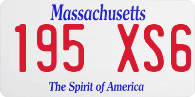 MA license plate 195XS6