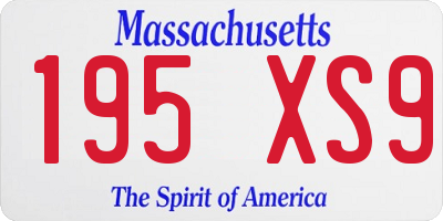 MA license plate 195XS9