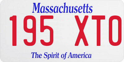MA license plate 195XT0