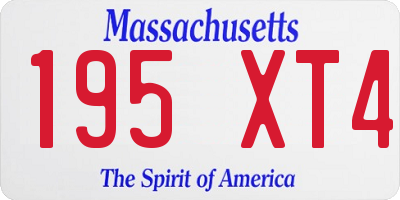 MA license plate 195XT4