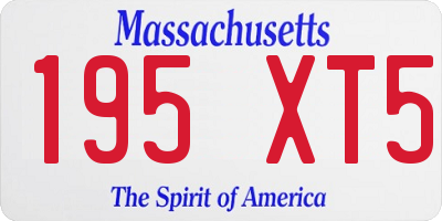 MA license plate 195XT5