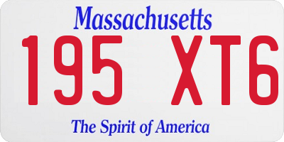 MA license plate 195XT6