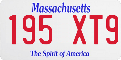 MA license plate 195XT9