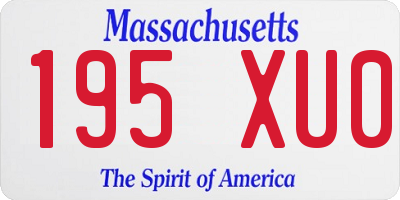 MA license plate 195XU0