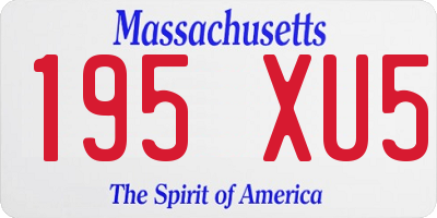 MA license plate 195XU5