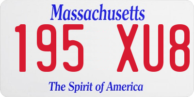 MA license plate 195XU8