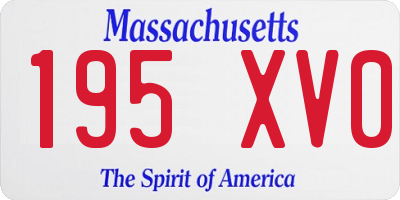 MA license plate 195XV0