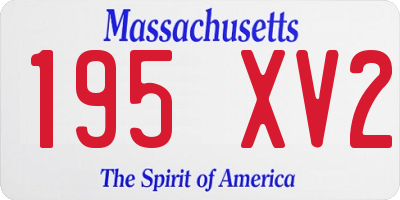 MA license plate 195XV2