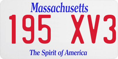 MA license plate 195XV3