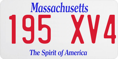 MA license plate 195XV4