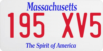 MA license plate 195XV5