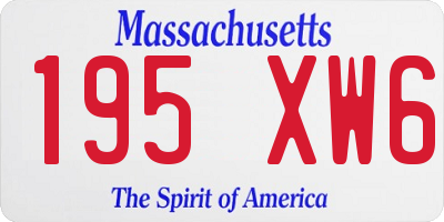MA license plate 195XW6