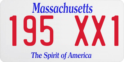 MA license plate 195XX1