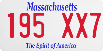 MA license plate 195XX7