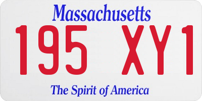 MA license plate 195XY1