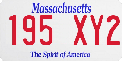 MA license plate 195XY2