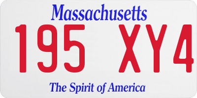 MA license plate 195XY4
