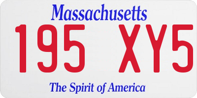 MA license plate 195XY5