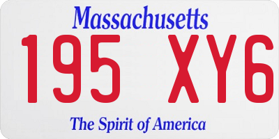 MA license plate 195XY6