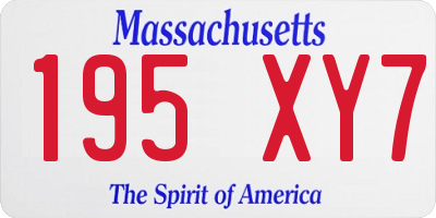 MA license plate 195XY7