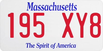 MA license plate 195XY8