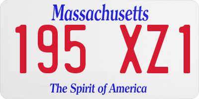MA license plate 195XZ1