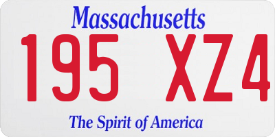 MA license plate 195XZ4