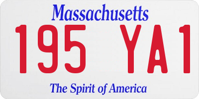 MA license plate 195YA1