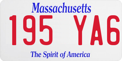 MA license plate 195YA6